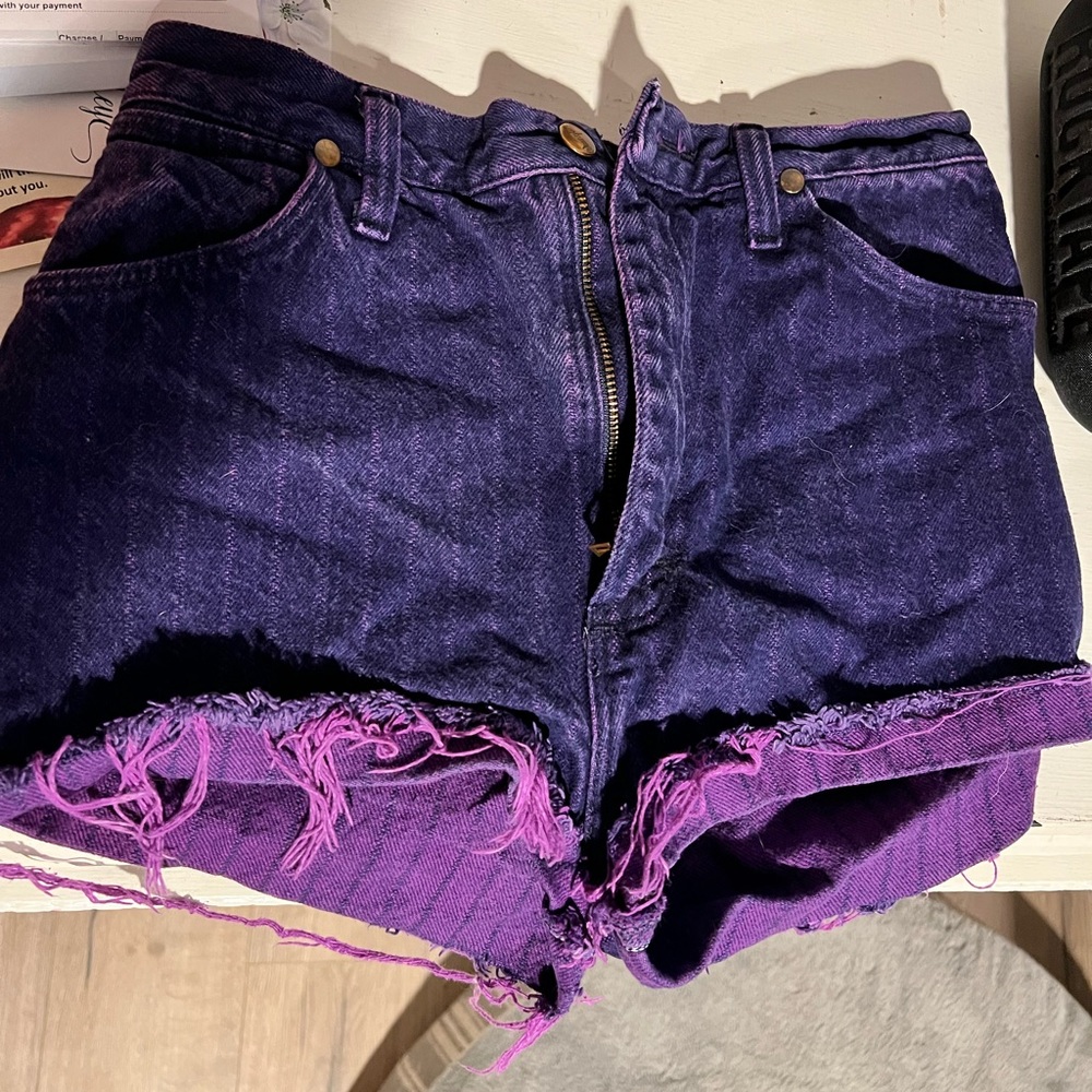 Vintage Purple Wrangler shorts